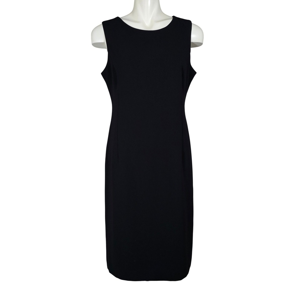 Melrose Petites Women's Classic Black Sleeveless Line Sheath Dress Back Slit 12